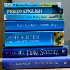 Some of the bluest books I own.